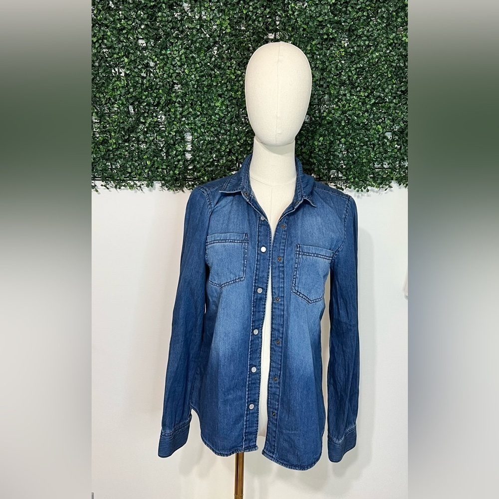 Mudd Jean acid wash lightweight button up long sleeved shirt size small - Picture 3 of 7